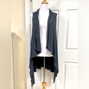 P. Cill Cotton lagenlook Tunic Cardigan Long black pockets coquette womens S